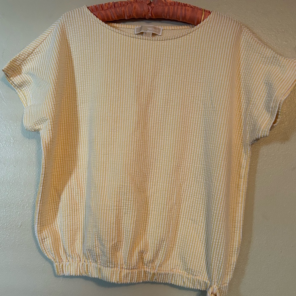 Michael kors yellow and white striped